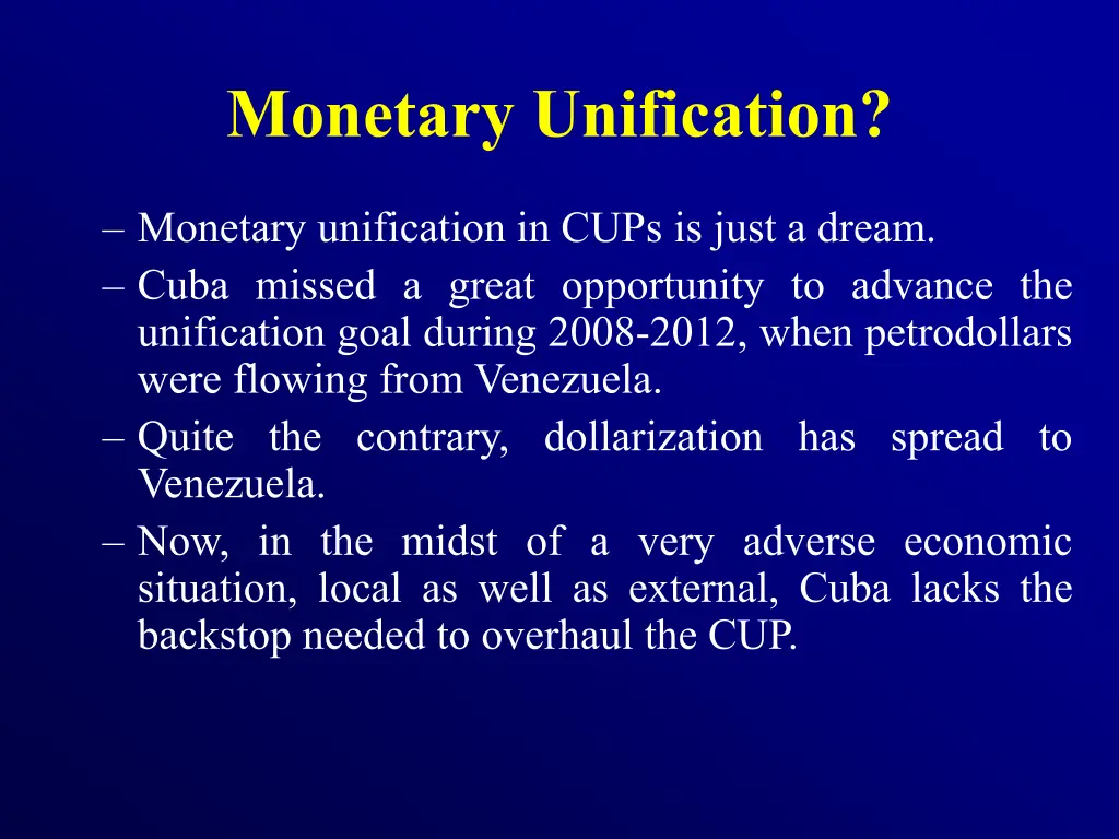 monetary unification