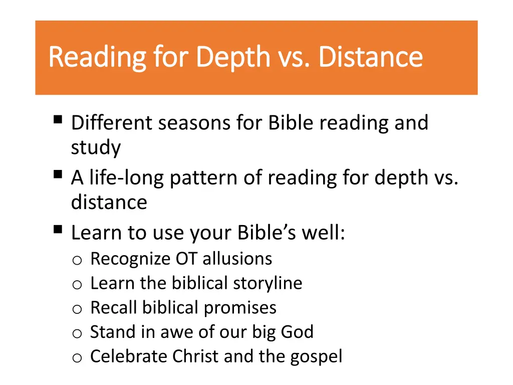 reading for depth vs distance reading for depth