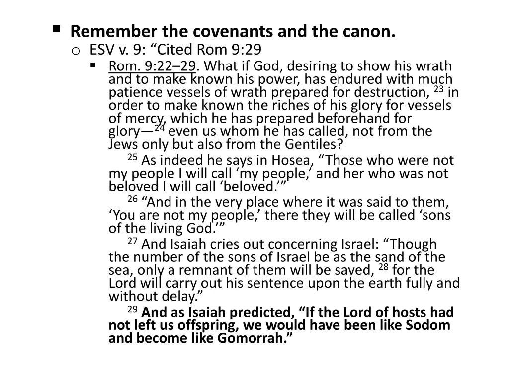 remember the covenants and the canon 2