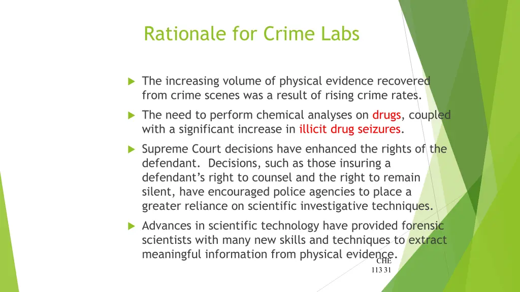 rationale for crime labs