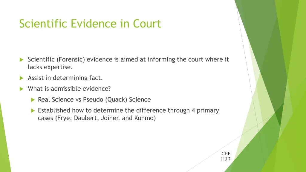 scientific evidence in court