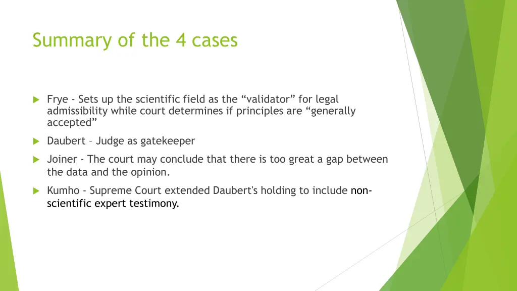 summary of the 4 cases