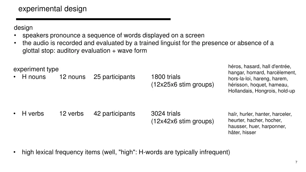 experimental design