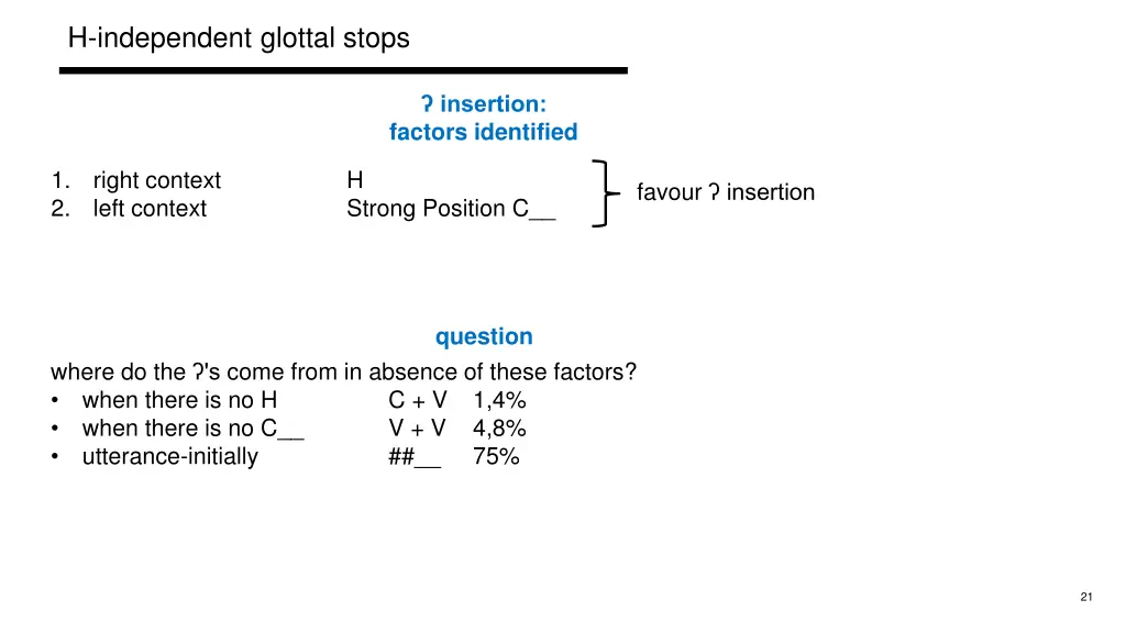 h independent glottal stops