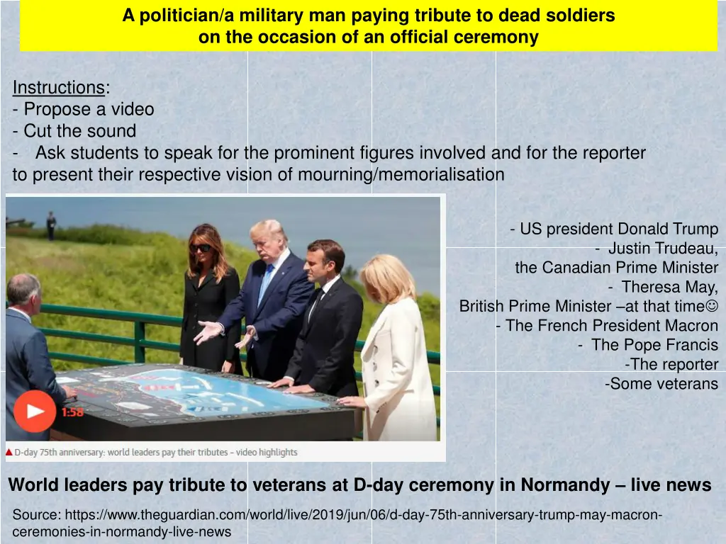 a politician a military man paying tribute