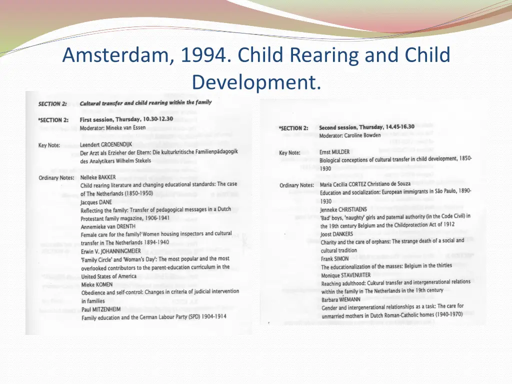 amsterdam 1994 child rearing and child development