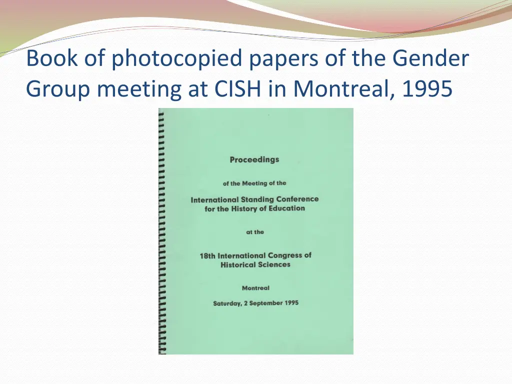 book of photocopied papers of the gender group