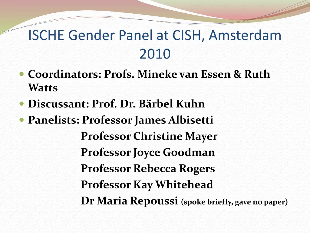 ische gender panel at cish amsterdam 2010