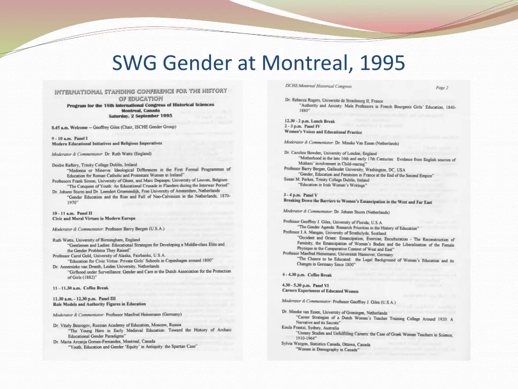 swg gender at montreal 1995