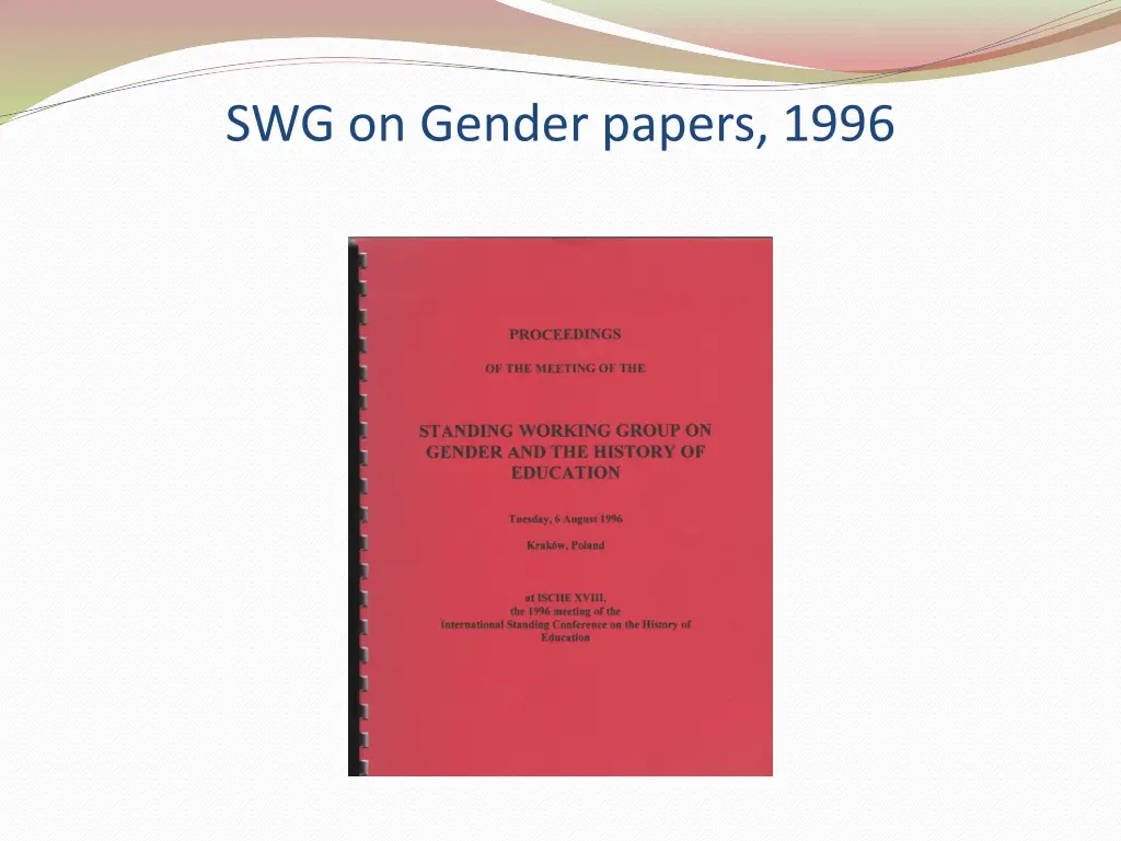 swg on gender papers 1996