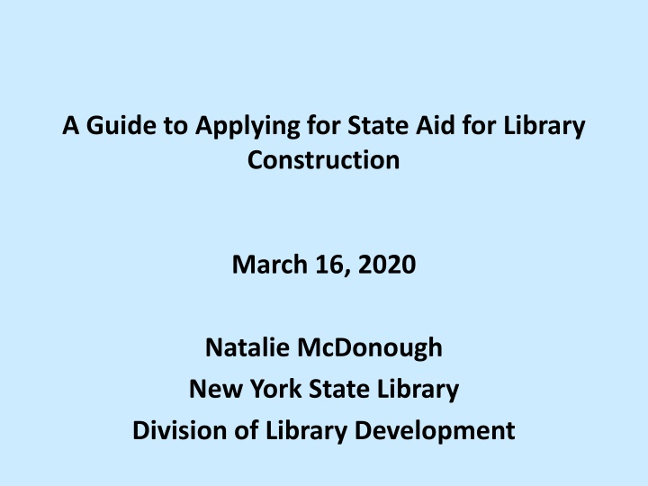 a guide to applying for state aid for library