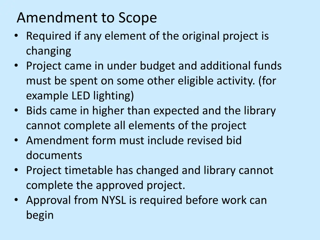 amendment to scope