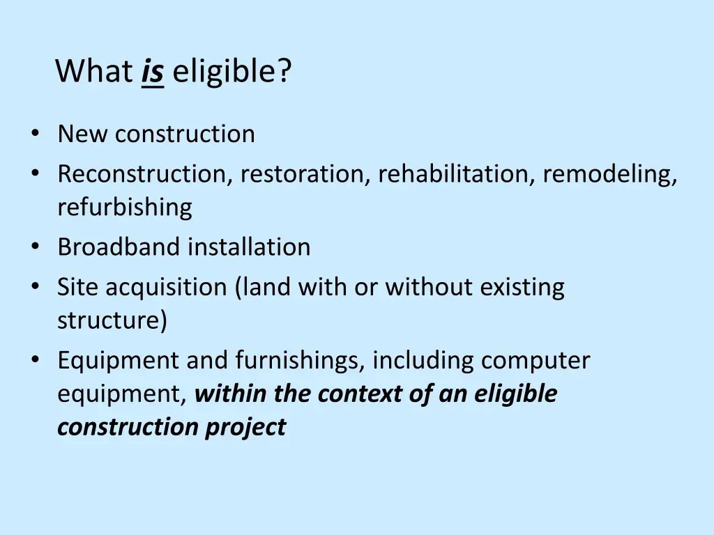 what is eligible