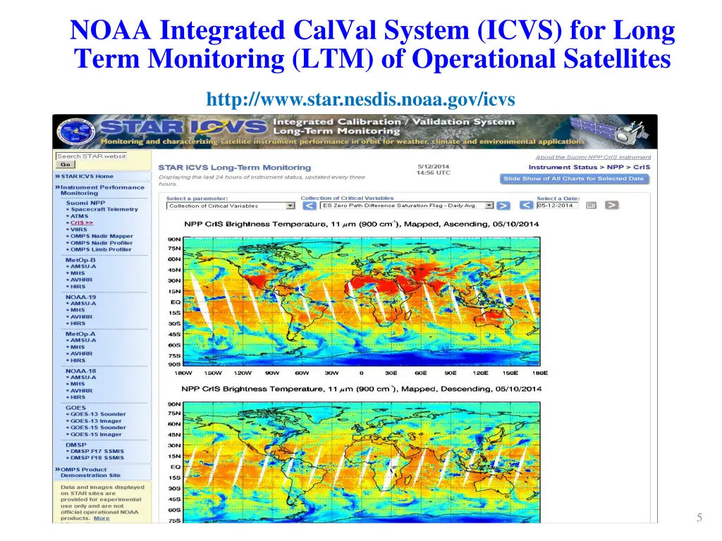 noaa integrated calval system icvs for long term