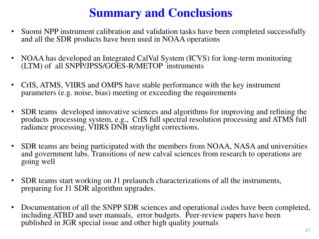 summary and conclusions