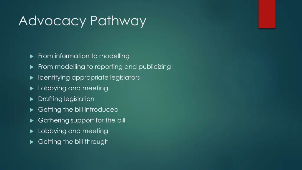 advocacy pathway