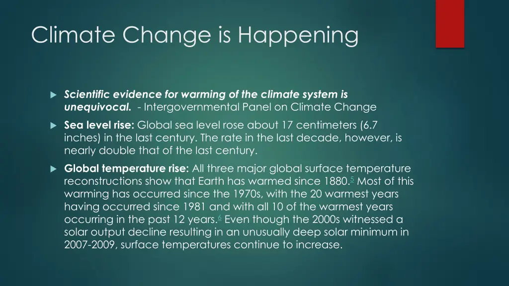 climate change is happening