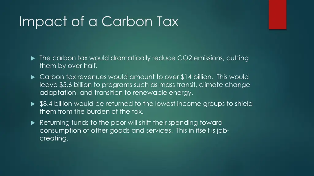 impact of a carbon tax