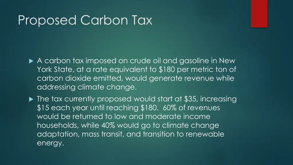 proposed carbon tax