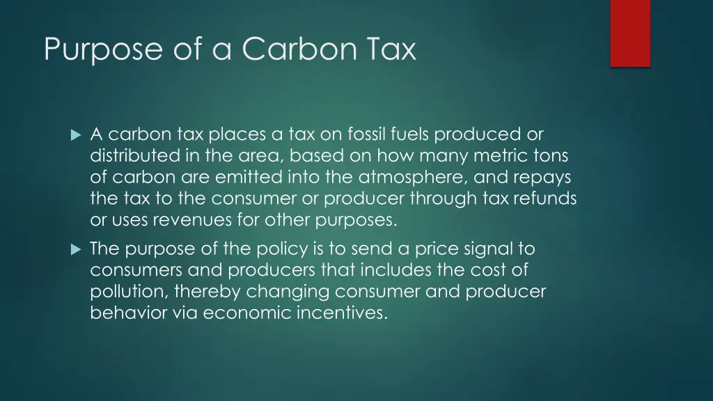 purpose of a carbon tax