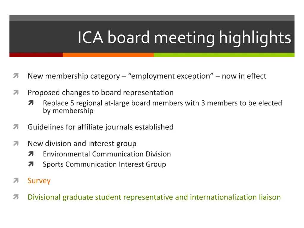 ica board meeting highlights