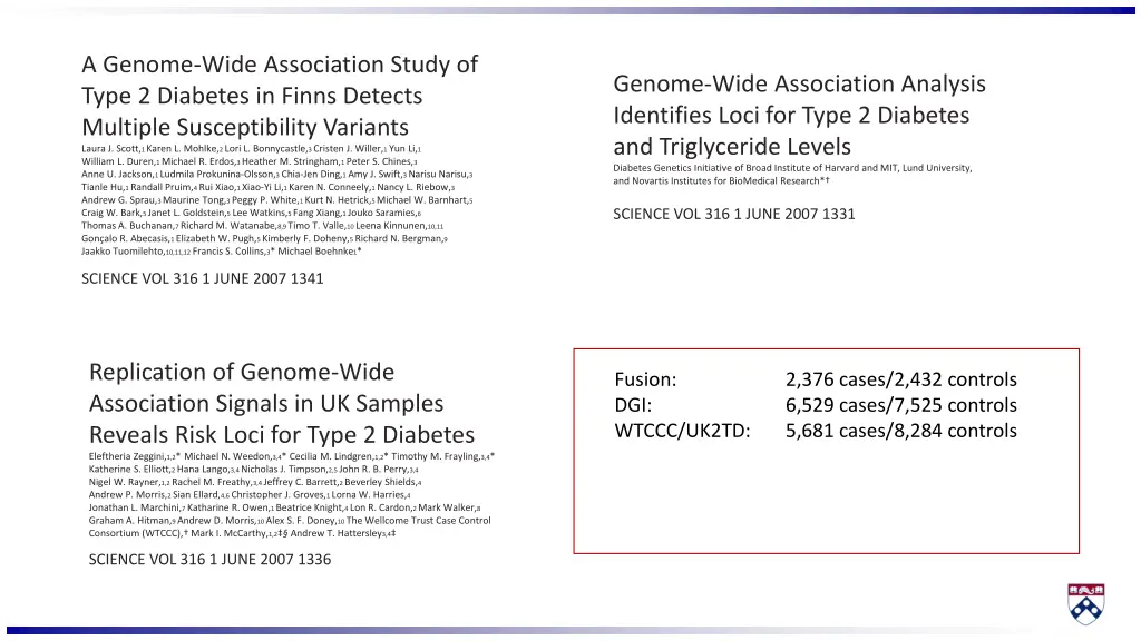 a genome wide association study of type