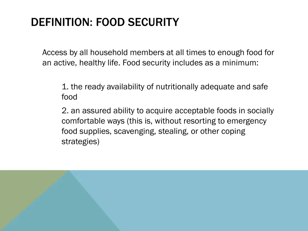 definition food security