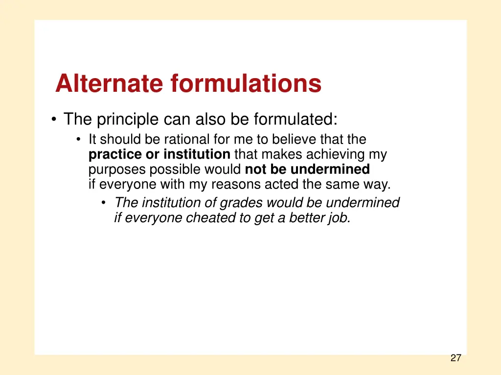 alternate formulations 1