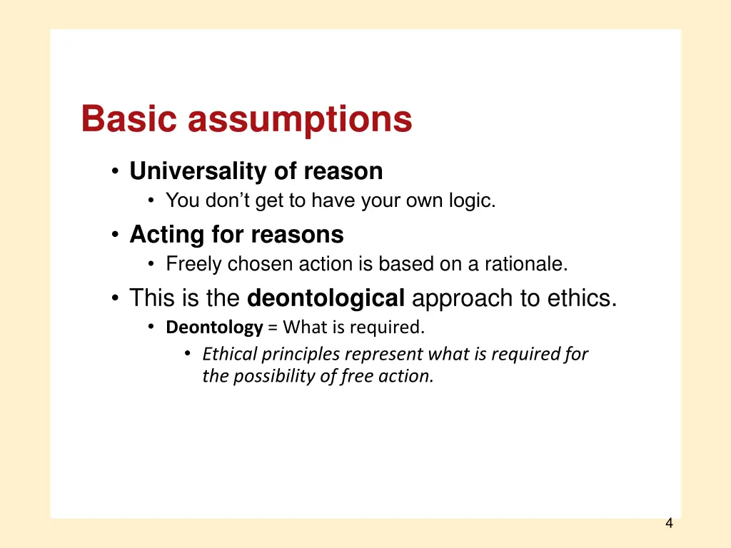 basic assumptions 1