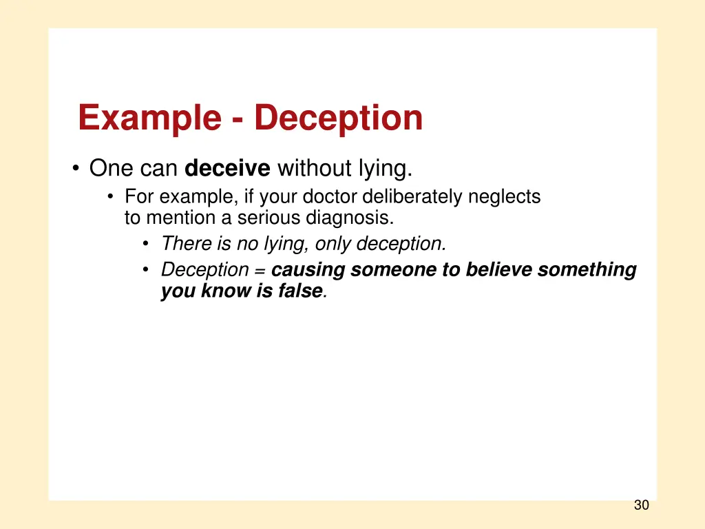 example deception