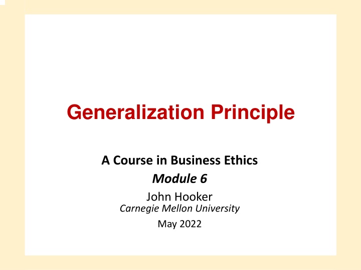 generalization principle