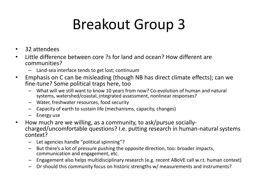 breakout group 3