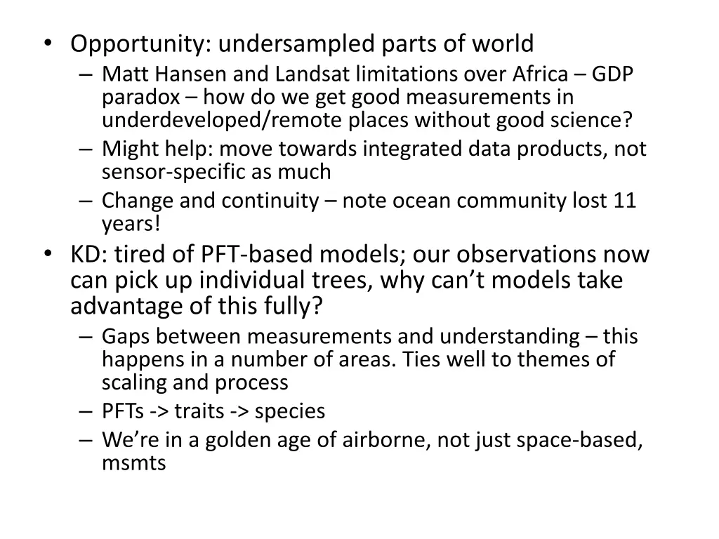 opportunity undersampled parts of world matt