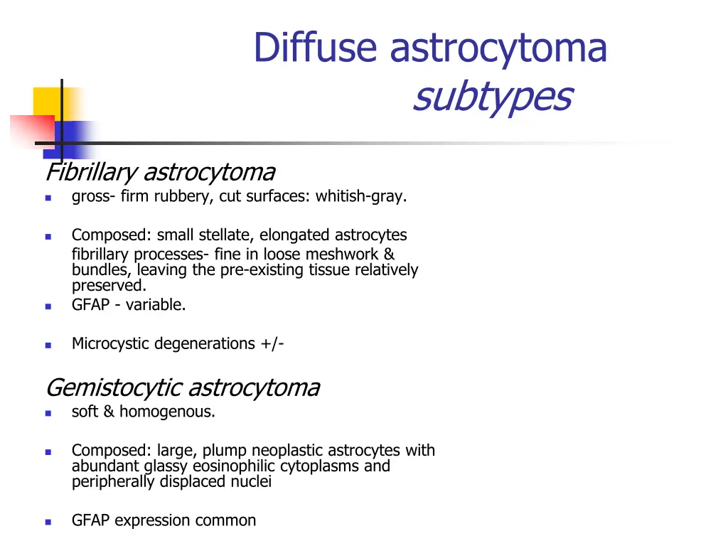 diffuse astrocytoma subtypes 1