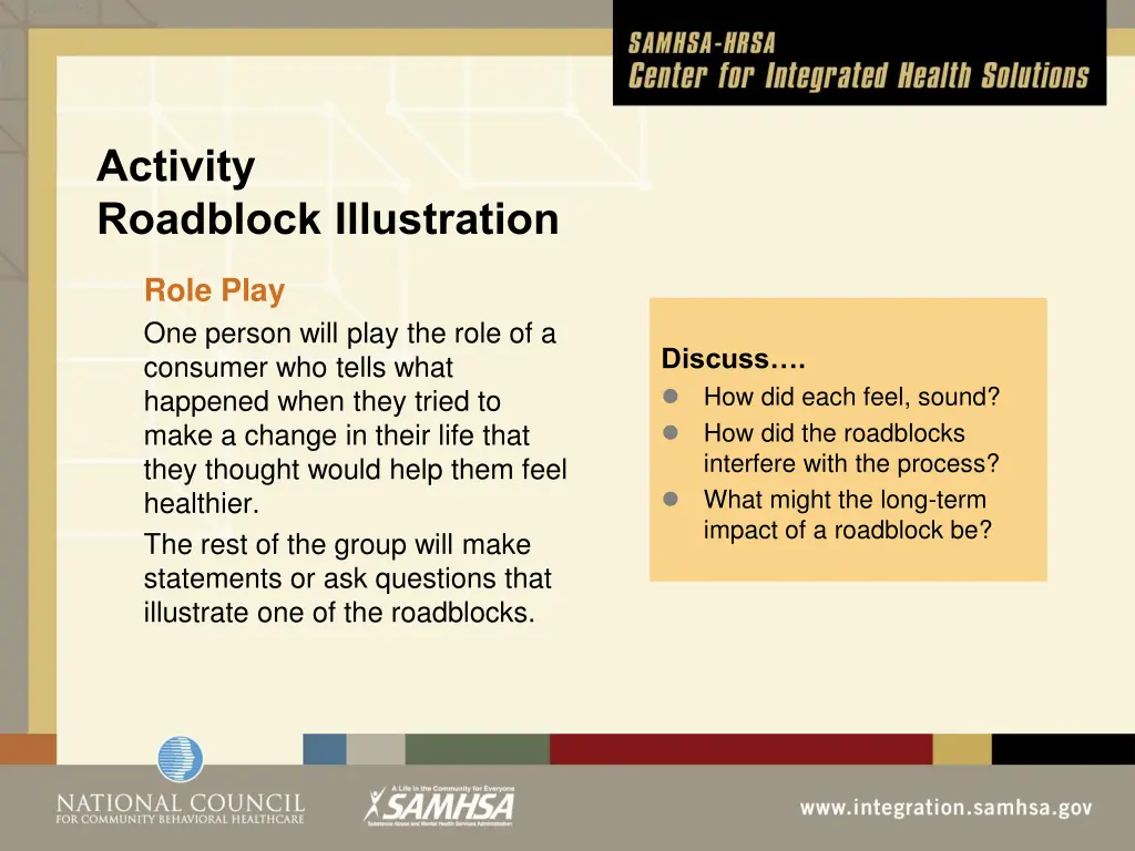 activity roadblock illustration