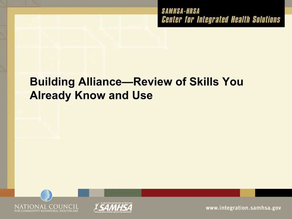 building alliance review of skills you already