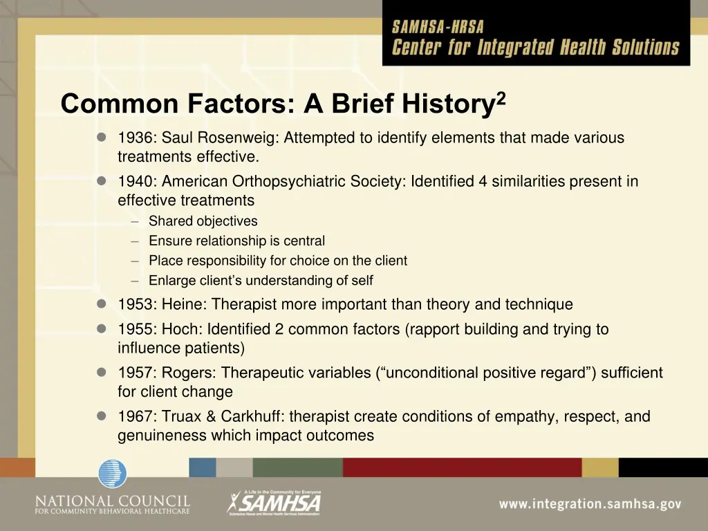 common factors a brief history 2