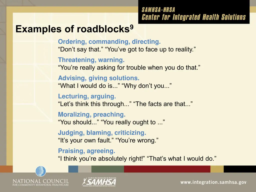 examples of roadblocks 9