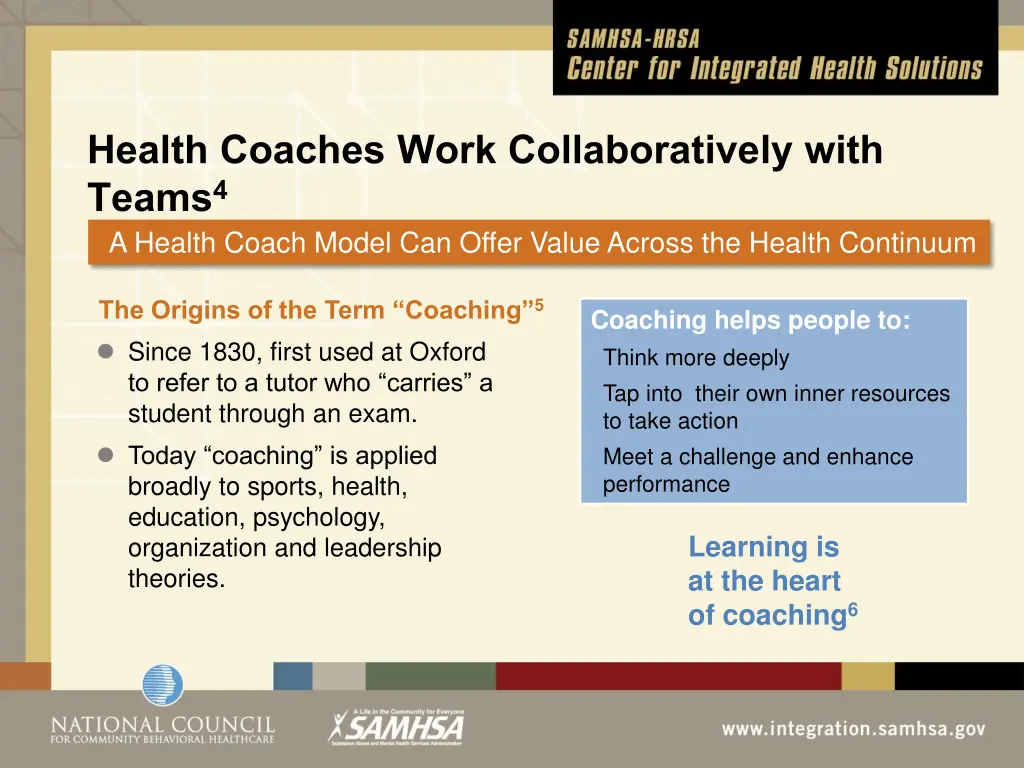 health coaches work collaboratively with teams