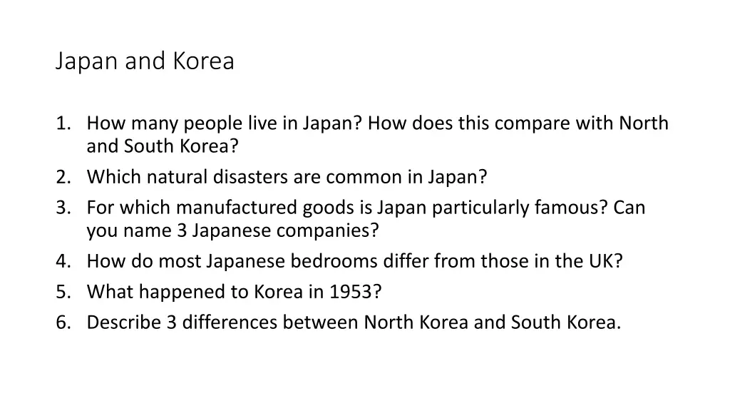 japan and korea