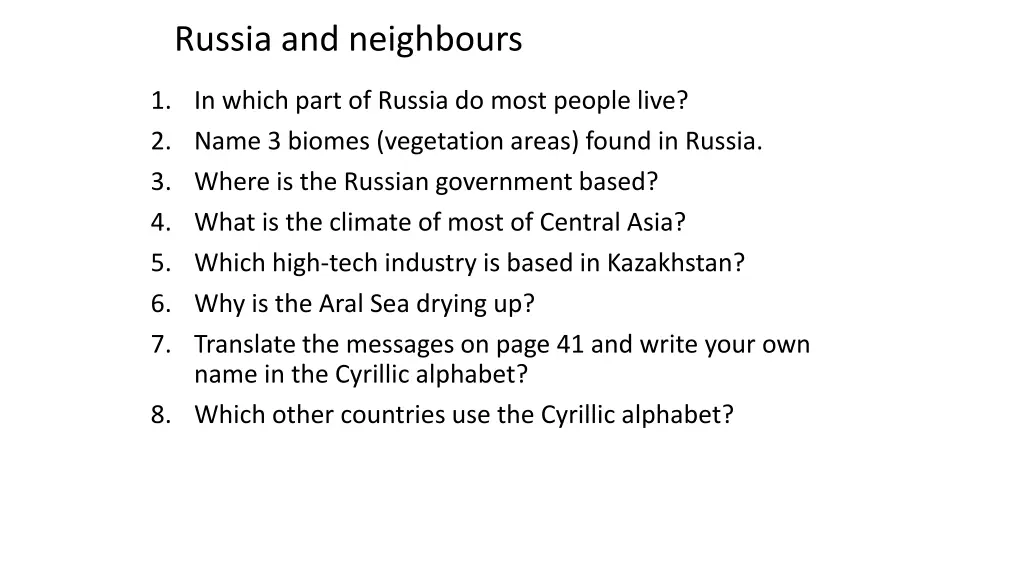 russia and neighbours