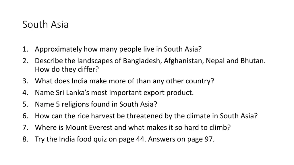 south asia