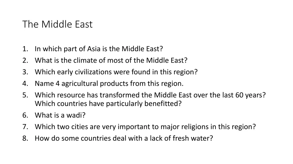 the middle east