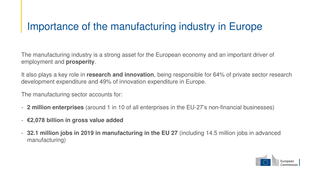 importance of the manufacturing industry in europe