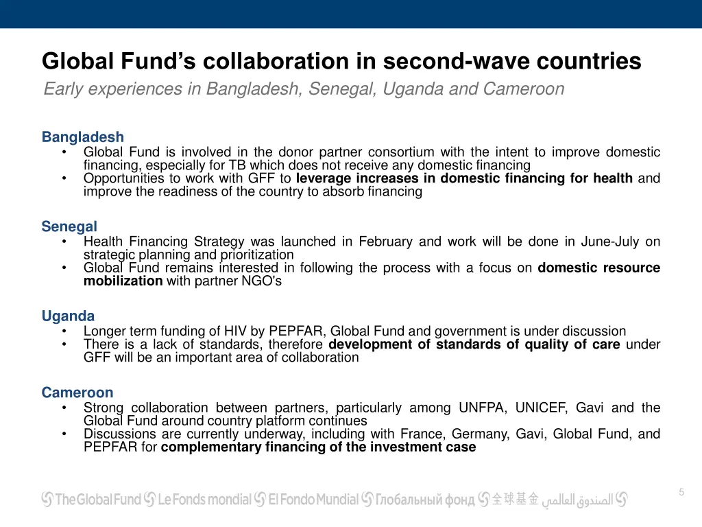 global fund s collaboration in second wave