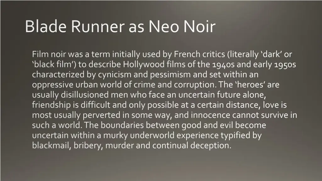 blade runner as neo noir