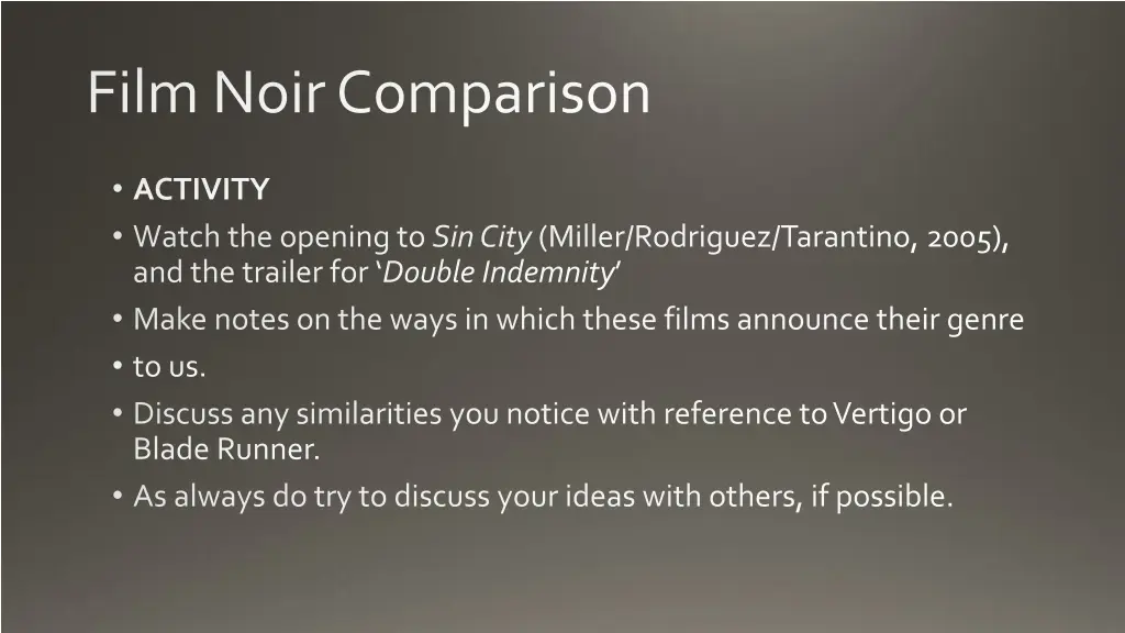 film noir comparison