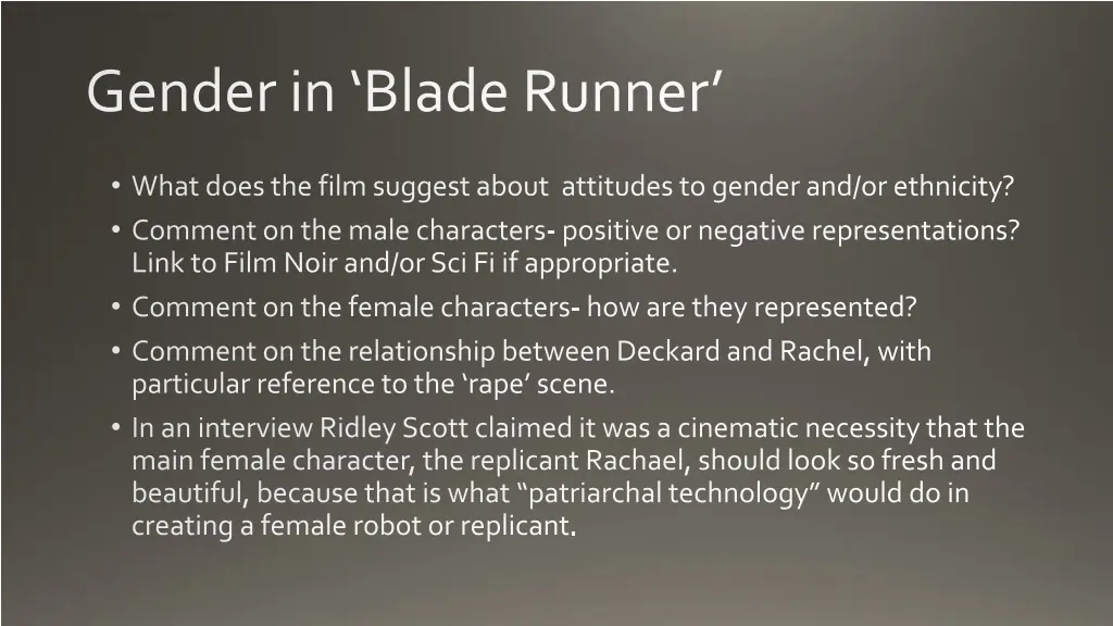 gender in blade runner