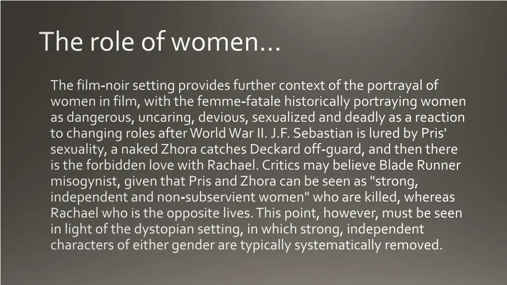 the role of women