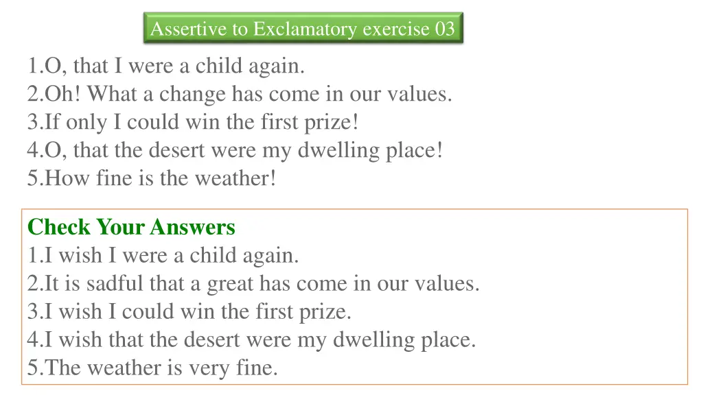 assertive to exclamatory exercise 03